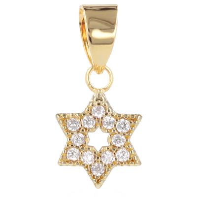 [Q2678] - Golden White 'Stars' Pendant - 7x7 Mm