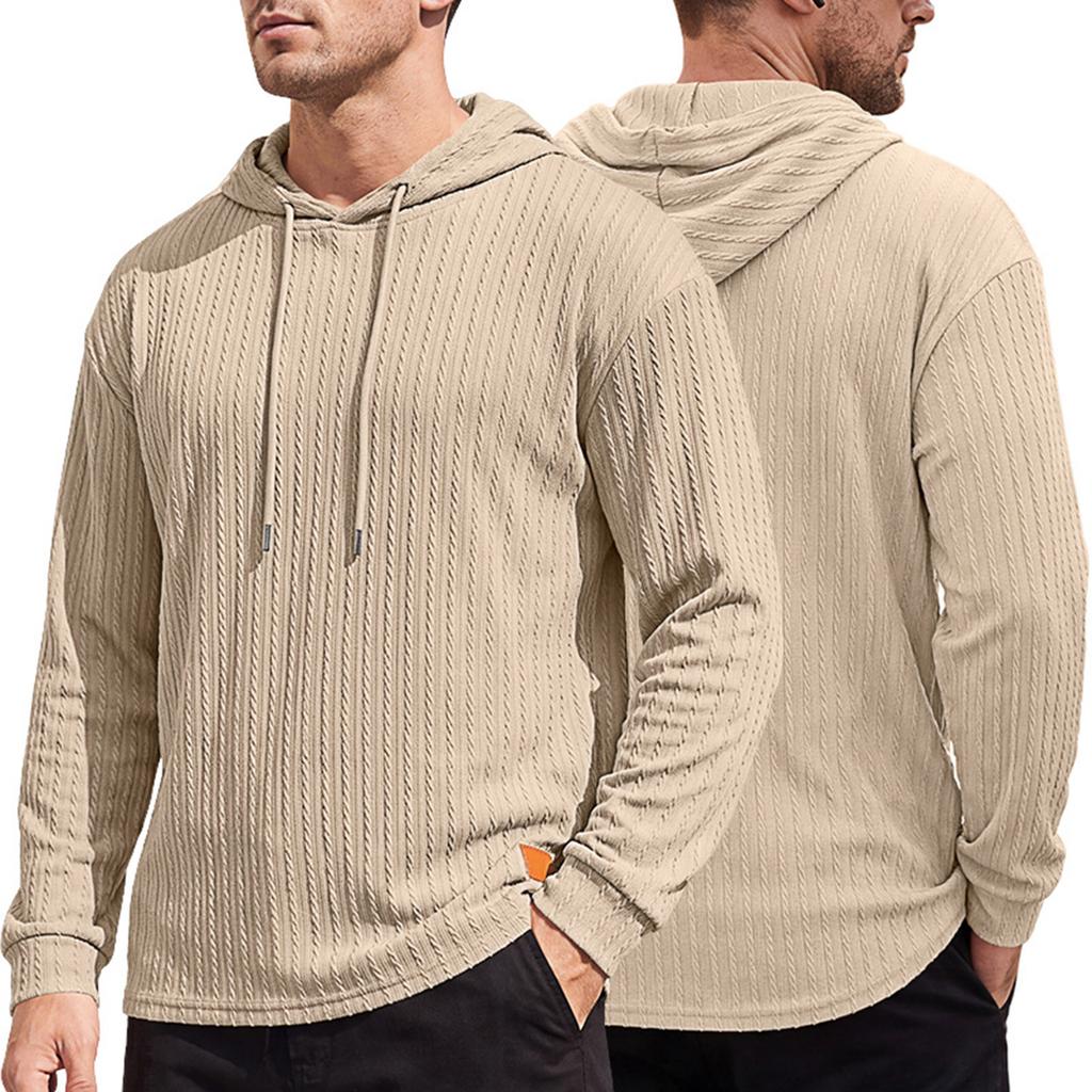 Men's Color Hooded Sweatshirt Casual Winter Pullover