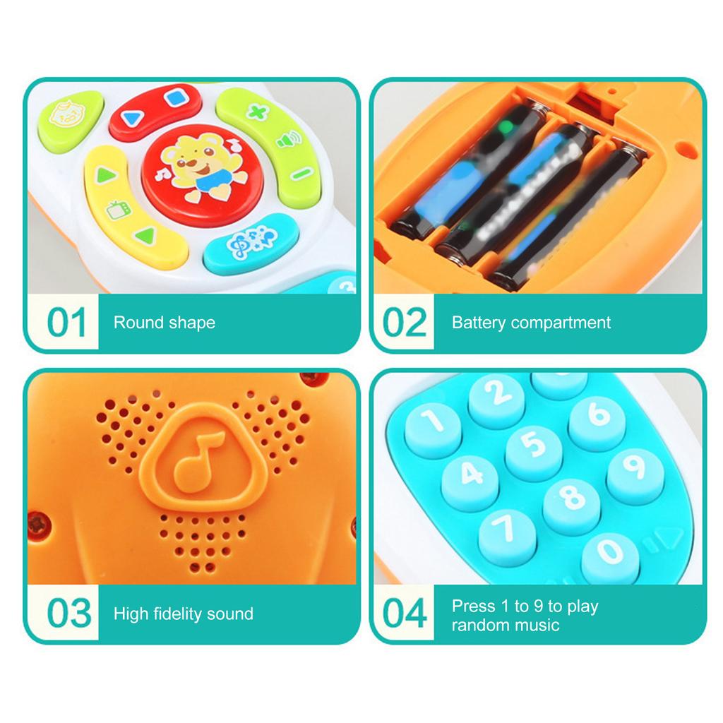 Kids Remote Control High Simulation Various Buttons Music Lighting Storyselling Remote Control Toy