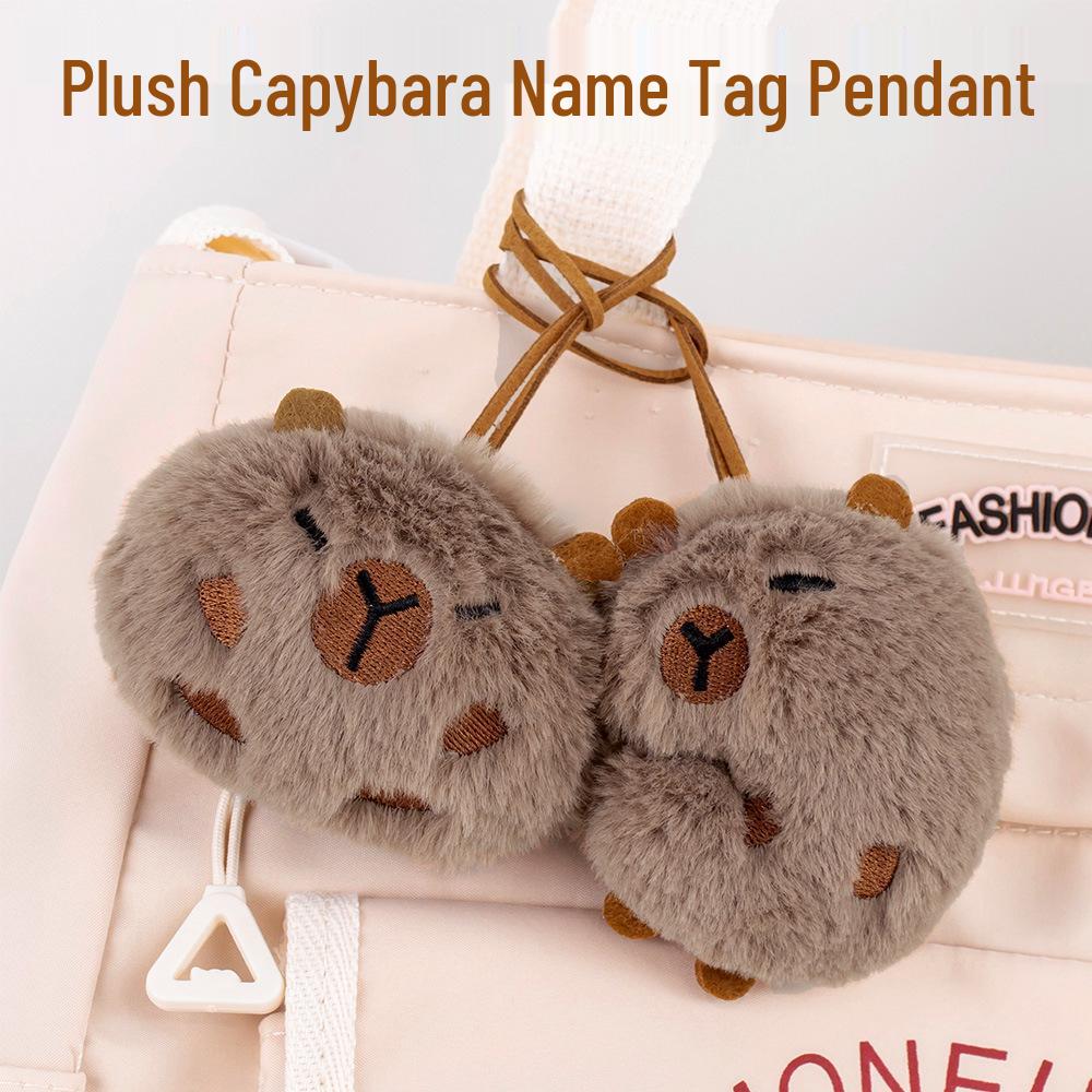 

Cute Capybara Plush Keychain & Name Tag Set 3.5 inches