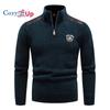 Cozy Up Maglione a maniche lunghe da uomo Nuovo pullover con mezza cerniera Colletto rialzato Morbido