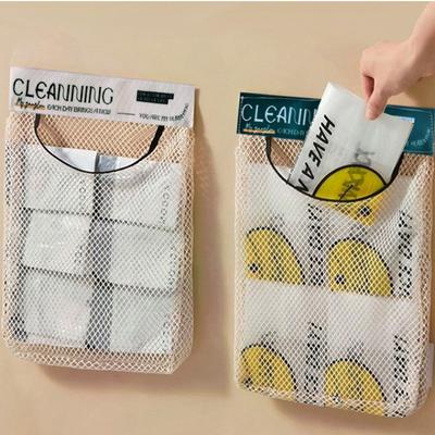 Kitchen Garbage Bag Storage Bag, Wall-mounted Storage Net Bag, Bedroom Sock and Underwear Storage Hanging Bag