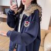 ZOSOUL Women's Cozy Hooded Sweatshirt Jacket with Faux Fur Collar