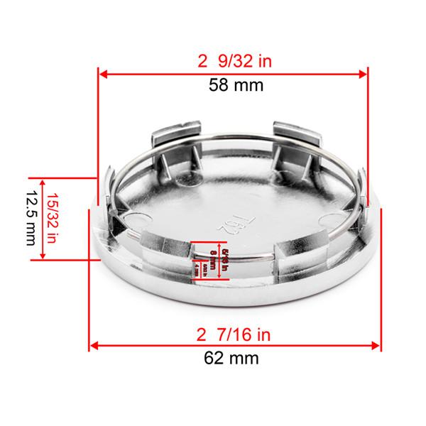 4pcs 62mm 58mm Wheel Center Cap VS W Work Car Styling Rims Hubs Cover Dustprrof Accessories