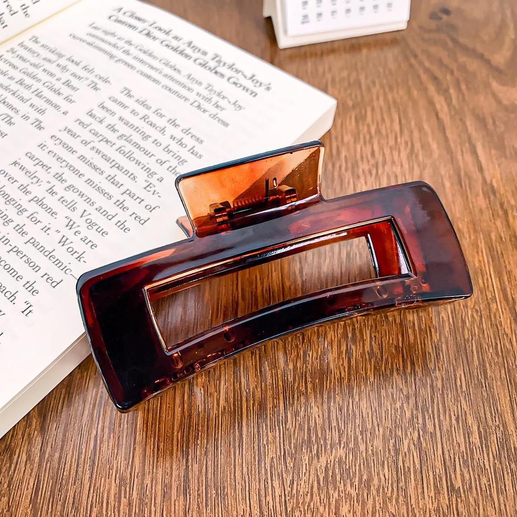 Korean Style Transparent Arc Semi-Circular Hair Clip for Women's Updo - High-End Hollow Shark Clip