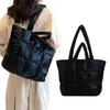Borsa a Spalla in Nylon Trapuntato alla Moda Borsa Tote in Piuma con Manico Superiore per Donna