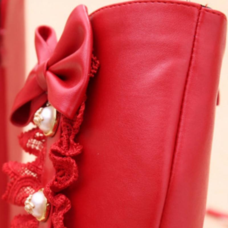 Girls Boots Autumn and Winter New Korean Version Children's High Boots Plus Velvet Little Girl Princess Long Boots