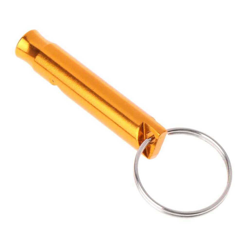 Aluminum Alloy Emergency Keyring Whistle Safety Survival Whistle for Hiking Camping Training Outdoors Sports Training