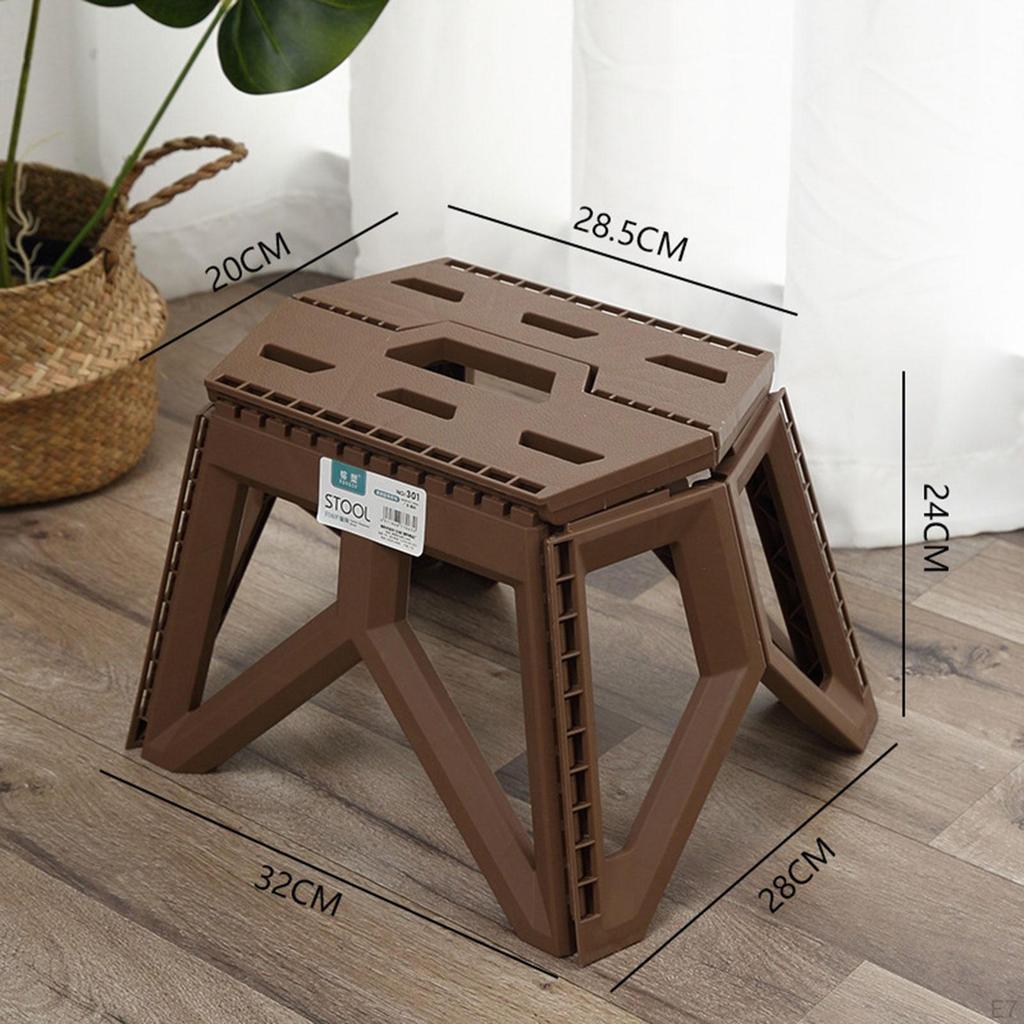 2x Foldable Stools Lightweight Outside Camping Stool for Bathroom Beach Yard