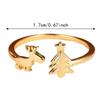 Retro Reindeer Ring Lightweight Adjustable Ring Cute Christmas Tree Ring  Gift