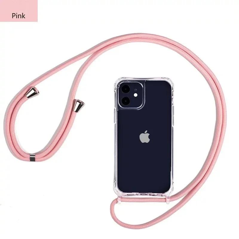 Crossbody Necklace Cord Lanyard Transparent Hard Case For iPhone16 15 14 13 12 11 Pro Max XS XR X Clear Soft Cover