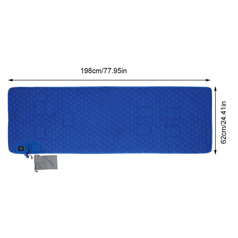 7 Zones Heating Sleeping Mat 38 To 65℃ 3 Gear Camping Heated Mattress USB Powered for Outdoor Camping Hiking