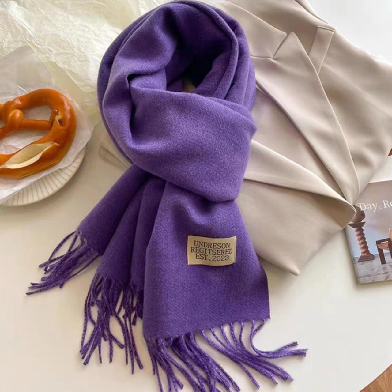 

Зимний шарф двойного назначения в корейском стиле 2023 года из искусственного кашемира с кисточками 200 cm