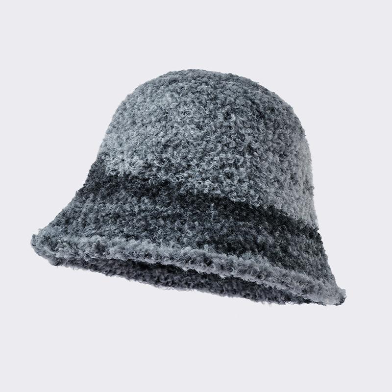 

Термошапка детская японская ретро контрастного цвета с постепенным изменением радуги вязаная панама зимняя шапка-ушанка One Size