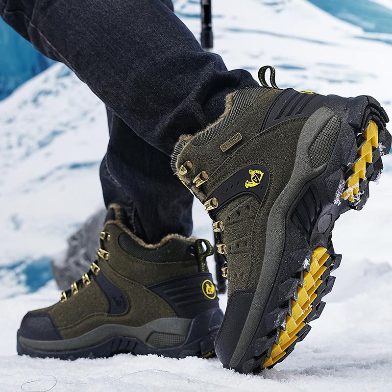 Winter Schneestiefel Damen High-Top Outdoor Warm Dicksohlig Einfarbig Outdoor Schuhe Herren Abriebfest Lässige Stiefeletten Herren