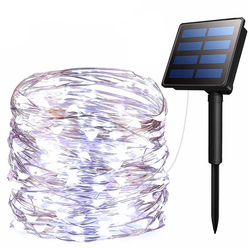 Outdoor LED Solar Copper Fairy Lights – Perfect for Christmas & New Year Decorations