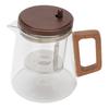 Tea Pot with Strainer Glass 750ml Heat Proof Water Separation Infuser Teapot with Wooden Handle for Home Office Style 2