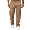 Men Multi Pocket Cargo Pants Loose Straight Leg Casual Work Trousers Elastic Waist Solid Color Outdoor Daily Wear Pants Plus Size S-5XL