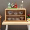 1/12 Model Display Cabinet Simulation Wooden Dish Cupboard for Doll House Teens Toy Dolls Micro Landscape Mini Furniture