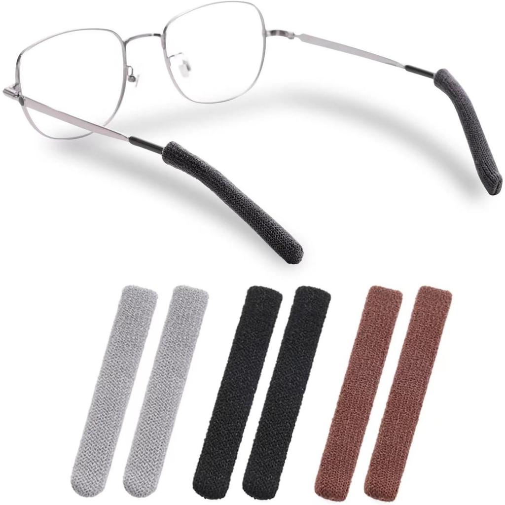 Ear Cushion, Anti-Slip Elastic Comfort Eyeglasses Temple Tips Sleeve, Soft and Well-Fitting Glasses Ear Grip, Knitting Eyeglass Arm Cushion