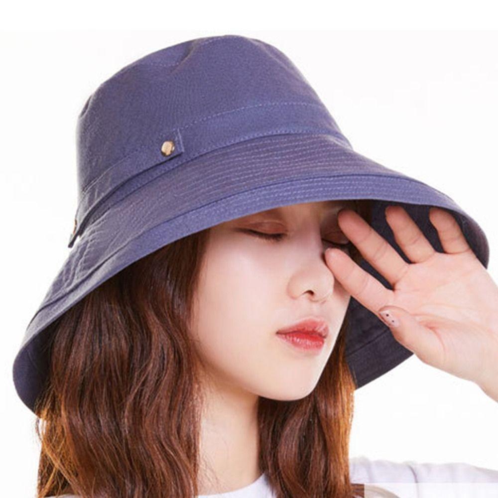Cotton Linen Women's Sunshade Hat Wide Brim Windproof Hat Versatile Fisherman's Hat  Garden