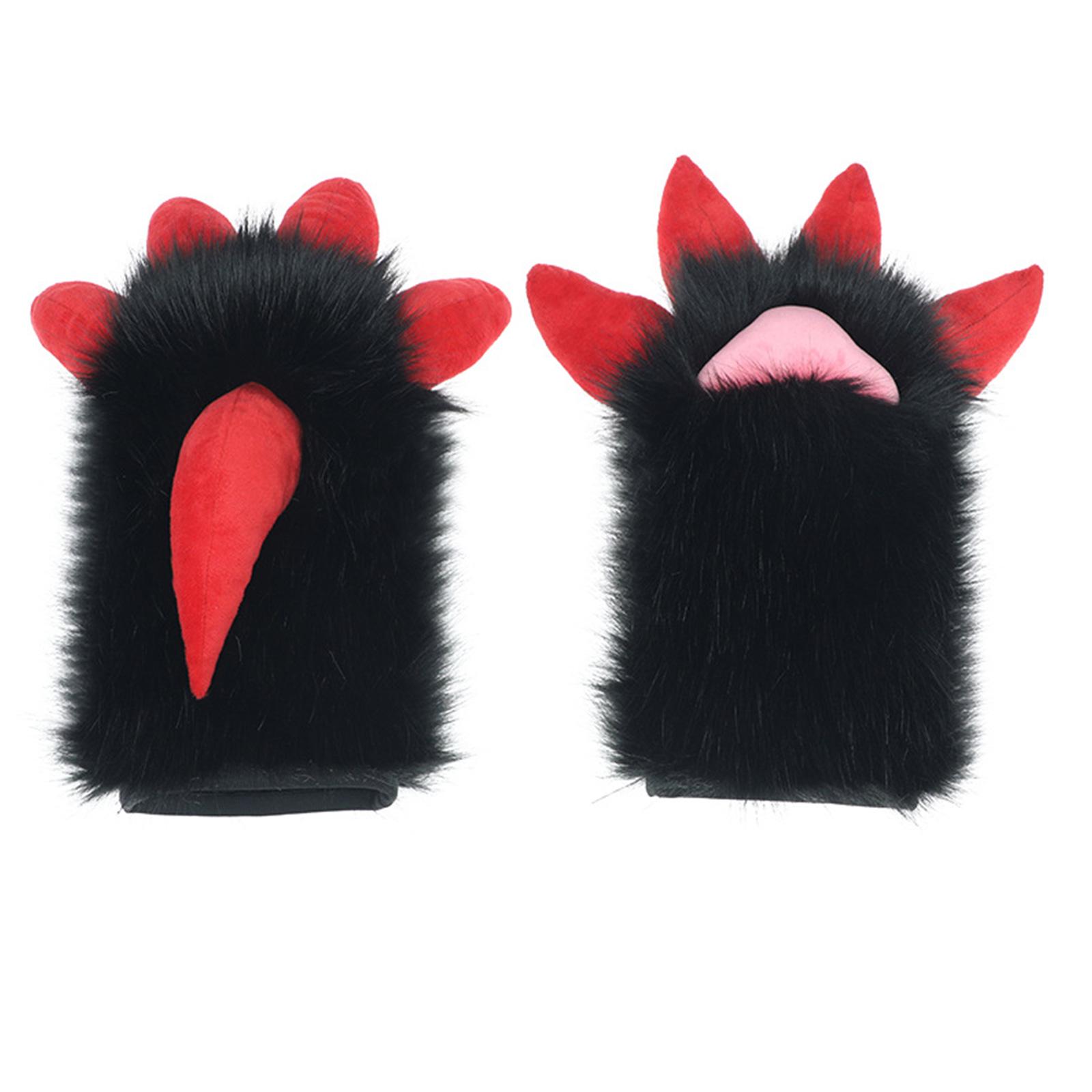 

Перчатки с лапами дракона, бобы для ног для девочек, реквизит для косплея на Хэллоуин, комбинезон с лапами зверя, милые большие перчатки с лапами для маскарада красный