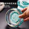 Crystal Ashtray Gold Foil Turquoise Home Light Luxury High-end Glass Ashtray Living Room Office Coffee Table Creative Decoration