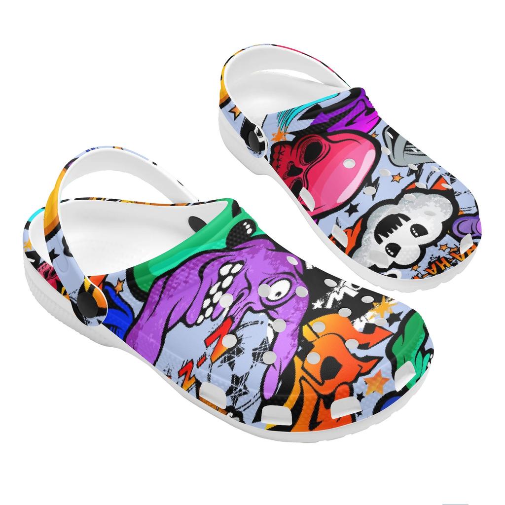 Lightweight EVA Garden Clogs Women Men Color Printed Breathable Slip On Shoes Beach Pool Home Bathroom Sandals Beach Pool Wear