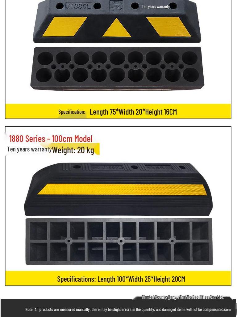 Rubber and Plastic Wheel Stopper for Parking Spaces