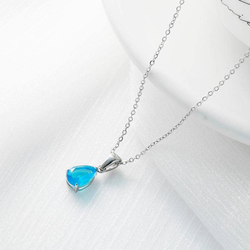 Versatile Personality and Temperament Zircon Necklace Simple Waterdrop Necklaces Fashion Age Reduction Colored Jewelry