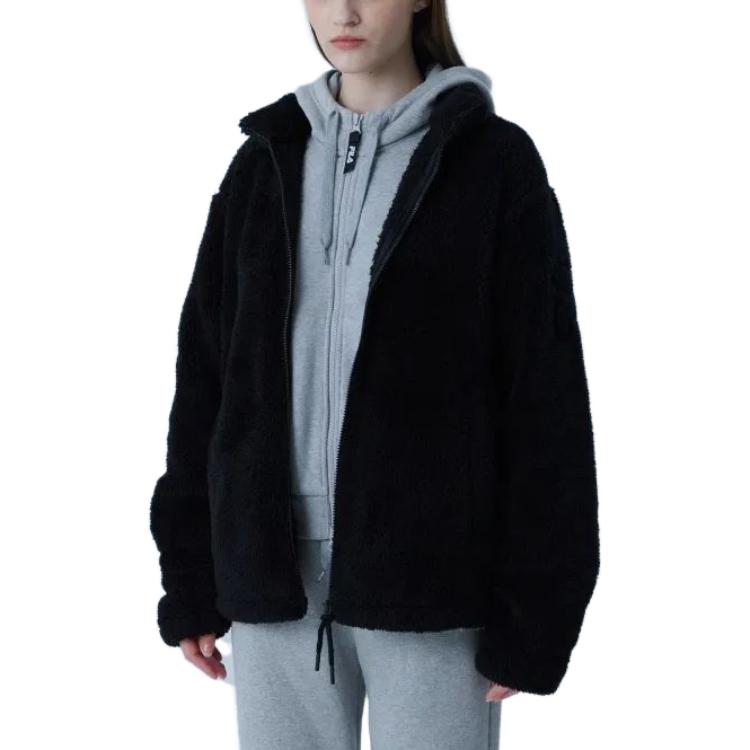 Fila Jackets Unisex Black Stand Collar Moderate Other FS2PLF4101X-BLK
