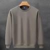 Men's 320g Heavyweight Drop Shoulder Crew Neck Sweatshirt, Autumn/Winter, Solid Color Cotton Pullover, Long Sleeve, Trendy Design