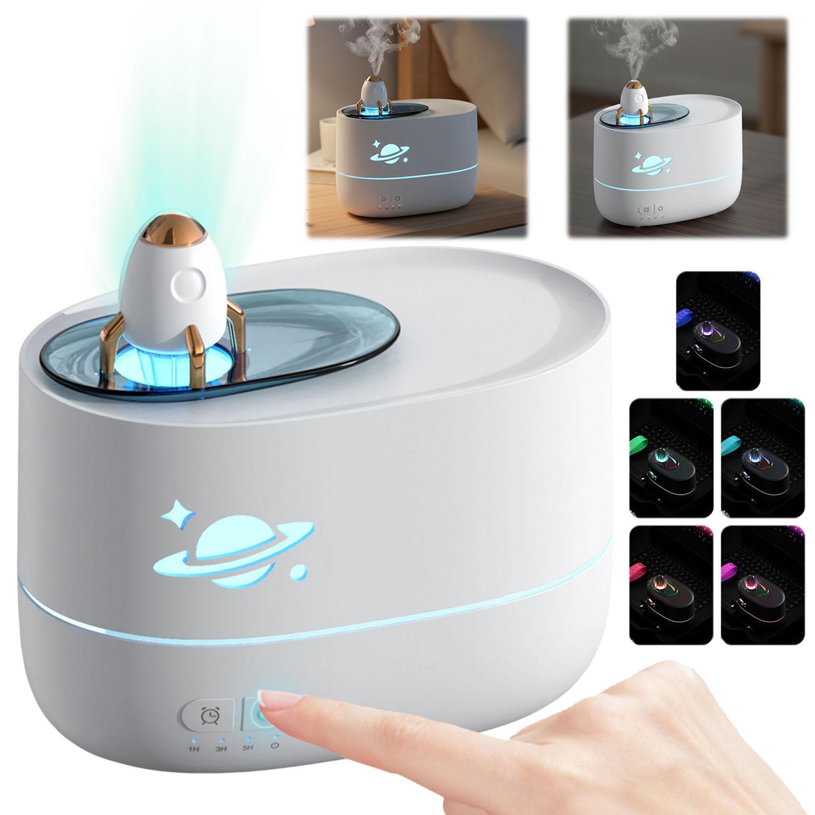

Essential Oil Diffuser with Rocket Night Light Aromatherapy Machine Auto-Off Cool Mist Humidifier for Home Office Decor b