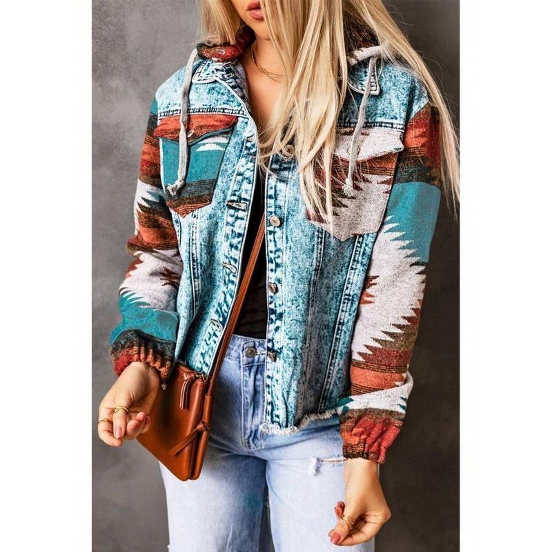 Women's Western Denim Hooded Jacket