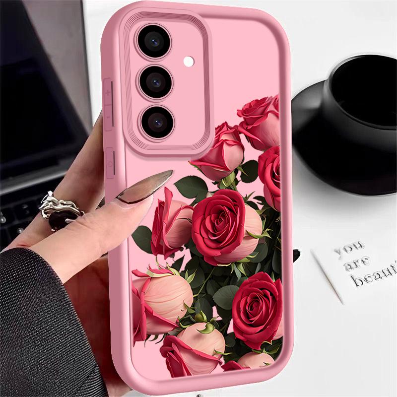 Rote Rose Aufdruck Handyhülle Für Samsung Galaxy A56 A57 A17 A16 A55 A37 A36 A26 5G S25 S26 S23 S24 Ultra S24 S25 FE TPU Hülle