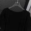 Plus Size V-Neck Slimming Mid-Length Loose T-Shirt for Women, Short-Sleeved, Covers Belly, Available In 200/300/350 Jin.