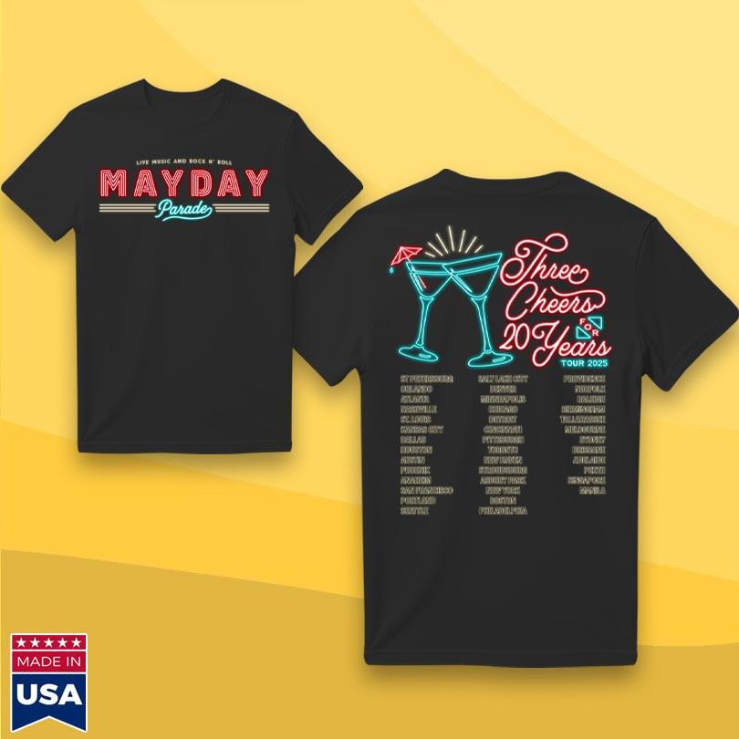 Mayday Parade 20 Years Tour Černé Tričko Plná Velikost S až 5XL MD1168 Unisex Tričko