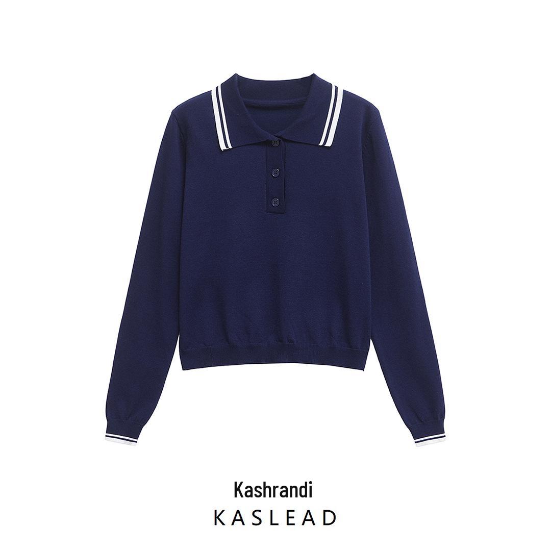 

2024 Winter Women s Fashion: Versatile Lapel Long Sleeve Knitwear Small