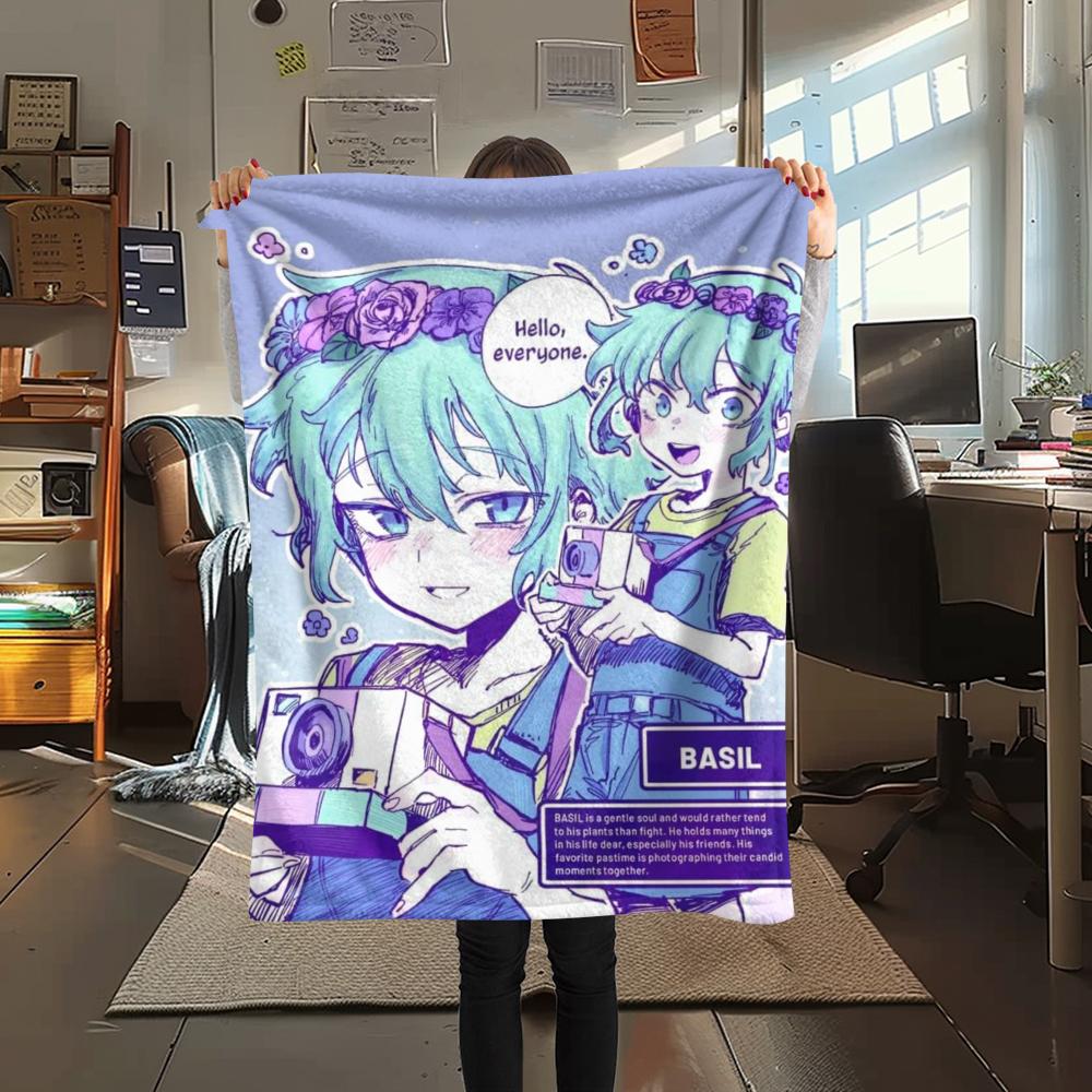 1 ks Deka z flanelu s potiskem hry Omori 6, Vysoká kvalita, Pohodlná pro všechna roční období, Domácí dekorace, Teplo a pohodlí, Perfektní pro vánoční dárky101