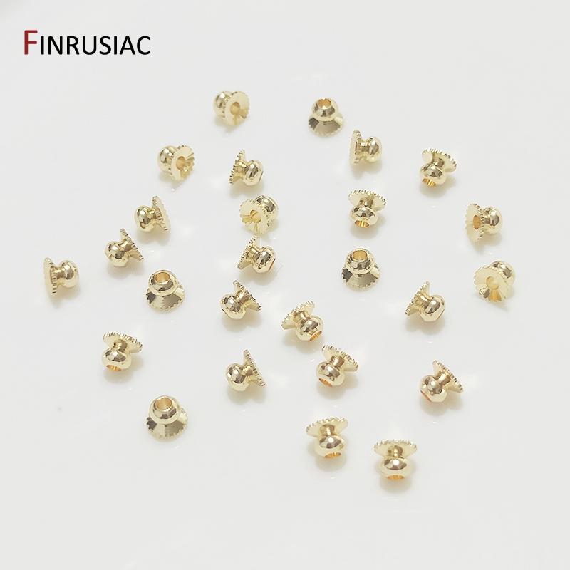 50PCS/Lot 14K/18K Gold Plated Brass Metal Flower Beads Cap Spacer Beads For Handmade DIY Jewelry Making Findings