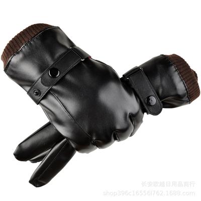Leather Gloves Men'S Thermal Gloves Autumn And Winter Women'S Velvet Touch Screen Gloves Cycling Casual Winter Driving Thickened