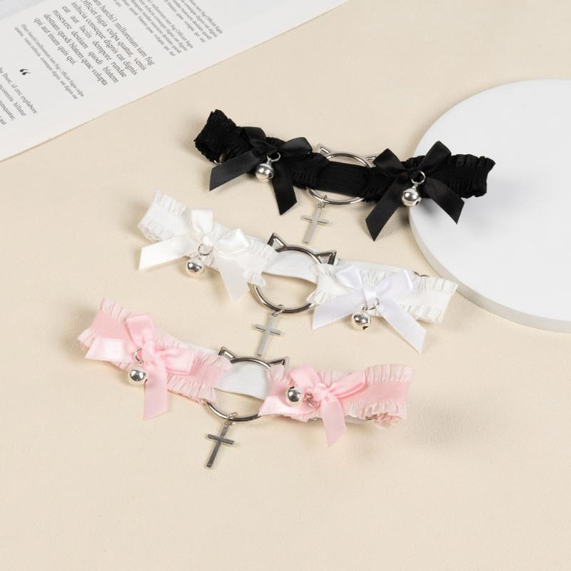 1 Piece Role Playing Leg Ring Punk Lace Butterfly Knot Cat Shaped Bell Thigh Ring Women's Fashion Jewelry Accessory Leg Garter