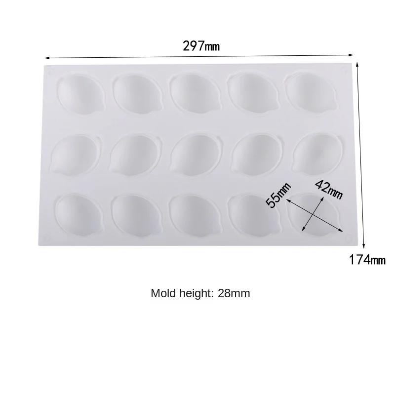 

Мини-силиконовая форма для мусса с 15 полостями, силиконовая форма для торта с половиной лимона, формы для украшения торта, формы для выпечки