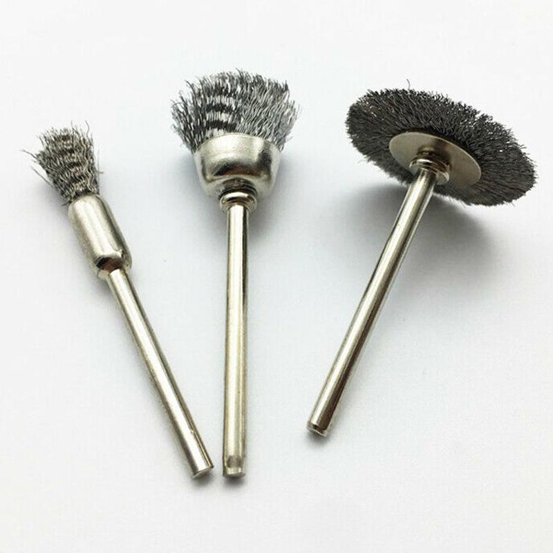 15pcs//set Wire Wheel Brush Pencil Cup Brush Rotary Tool For Drill Rust Weld