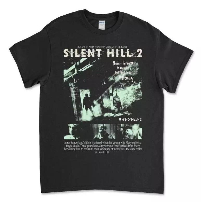 Новая черная футболка Silent Hill 2, Игровая футболка в жанре хоррор-выживание XL