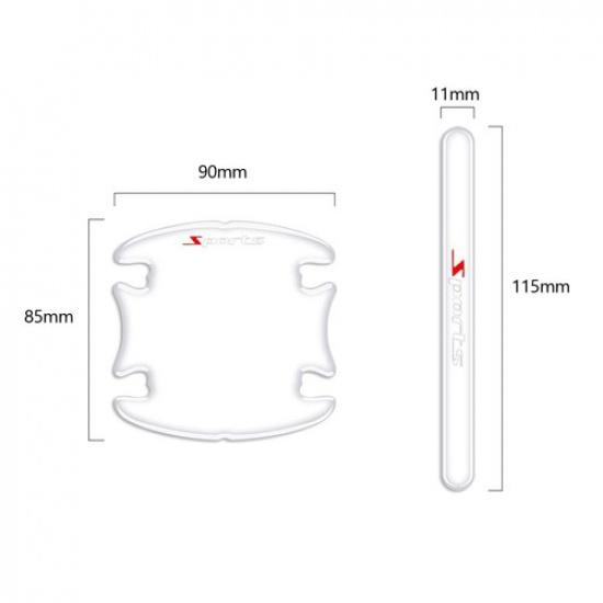 8Pcs Car Accessories Auto Door Handle Bowl Sticker Anti-Scratch Protective Cover