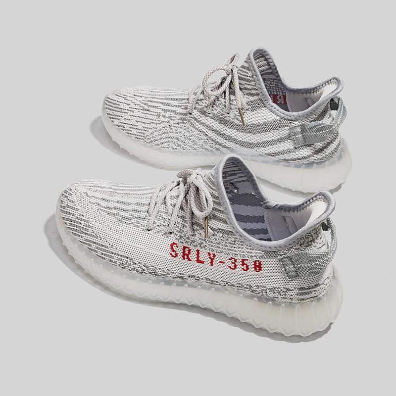 New couple popcorn sole coconut shoes fly-woven breathable running shoes men's ins trendy casual sports shoes