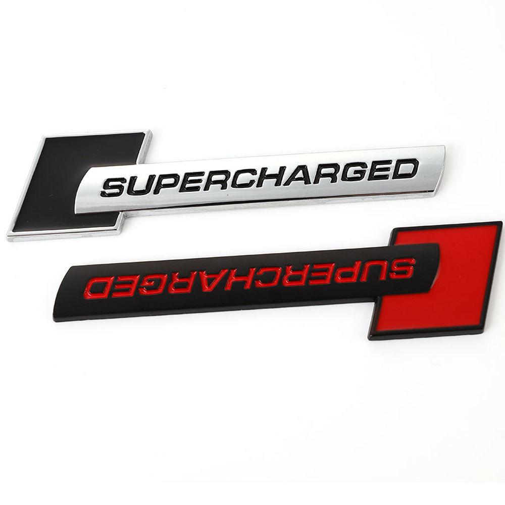 3D ABS Car Logo Supercharged Emblem Decal Car Fender Sticker Trunk Badge