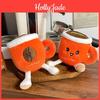 Coffee Cup Plush Keychain With Smiley Face Design For Desk Decor And Gifts