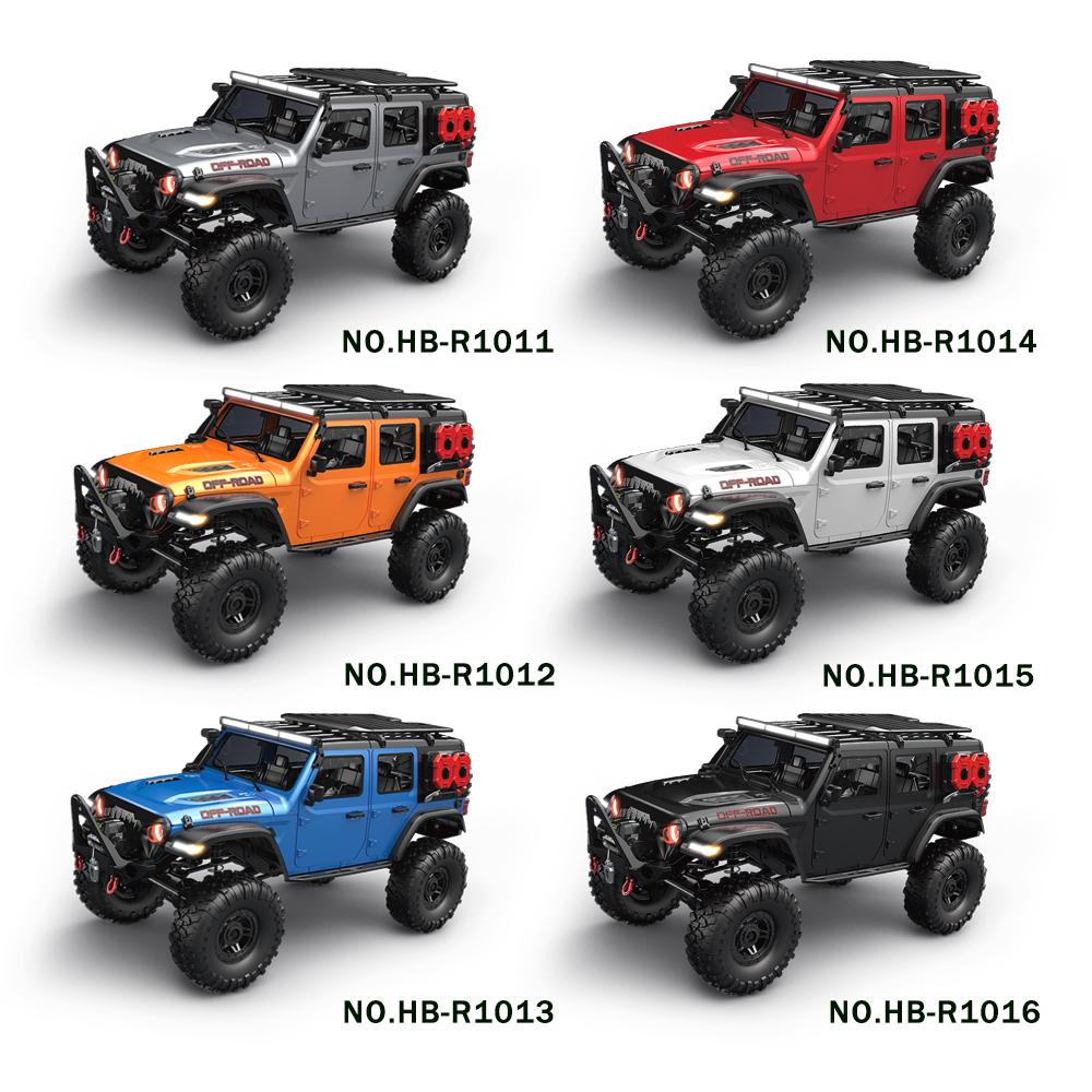 1/10 RC Car HB R1011 RTR Remote Control Vehicle 2.4G Full Proportional Rock Crawler LED Light 4WD Off-Road Climbing Truck Toys